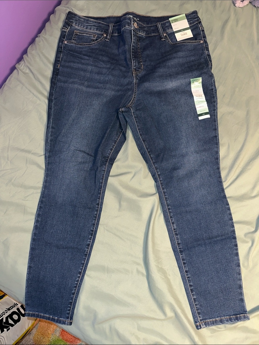 Terra & Sky Dark Blue Stretch Skinny Jeans petite